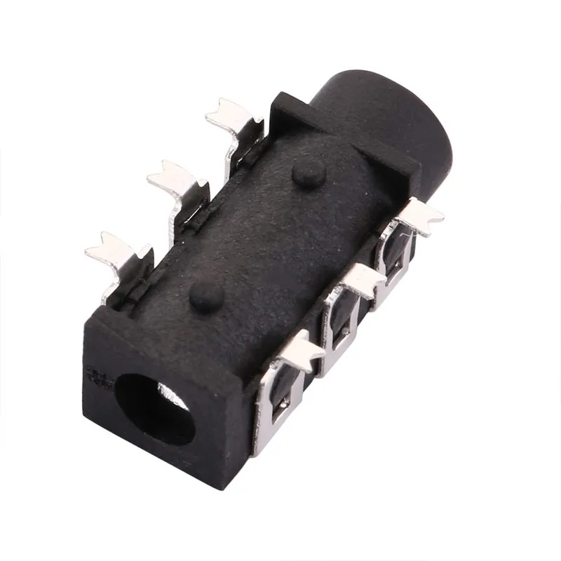 10 Pcs PJ313D PJ313 3.5 mm Female Audio Connector SMT 6 Pin Stereo Headphone Jack PJ-313D Black Pink Green