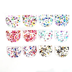 Acrylic Earrings Charm,Acrylic Special D Shaped Pendants,Boho Earring Parts ,35x30mm,ACE-210
