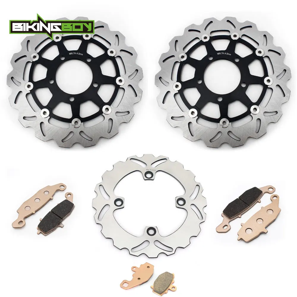 BIKINGBOY For Kawasaki ER-6F Ninja 650R ER-6N 06 07 08 09 10 11 12 13 14 15 16 Front Rear Brake Discs Rotors Disks + Pads EX ER