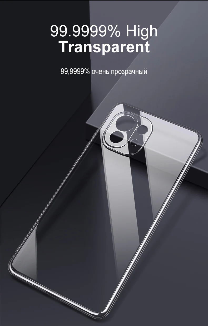 Ultradünne, klare Hülle für Xiaomi 11 Lite 5G NE, transparentes TPU-Silikon, weiches Mi Xiaomi 11 Lite Xiaomi 11 Lite 4G-Abdeckung – Detail 3
