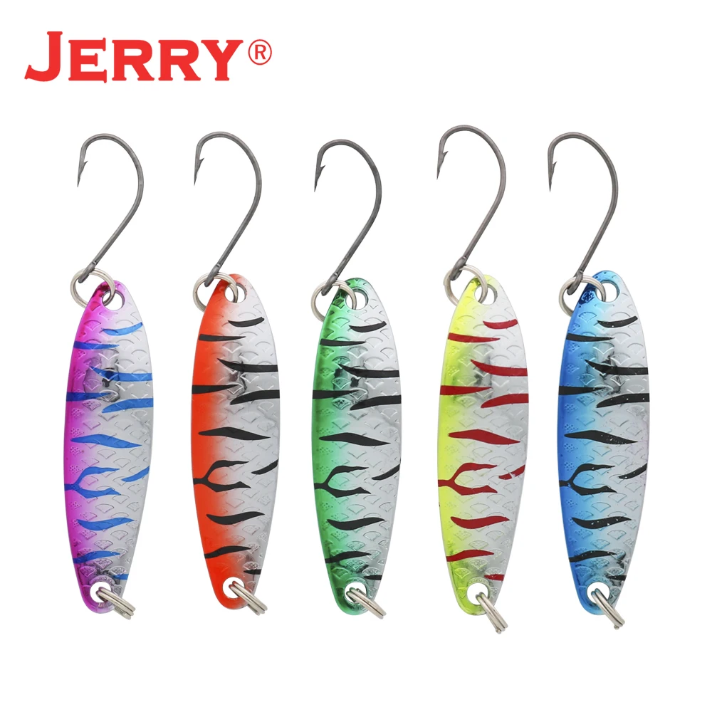 Jerry Andromeda Long Casting Flutter Metal Spoons Winter Fishing Lures 5pcs 5g Artificial Bait