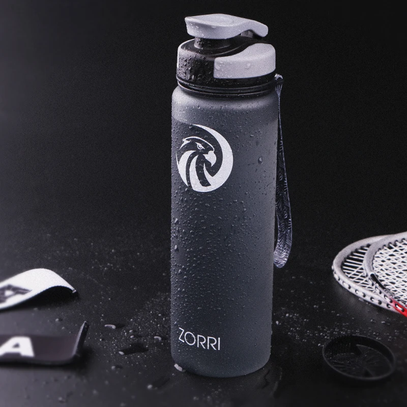 ZORRI Sport Water Bottles BPA Free Portable Gym Anti-fall Leak-proof Large Capacity Fitness Tritan Plastic Bottle Fast Shipping