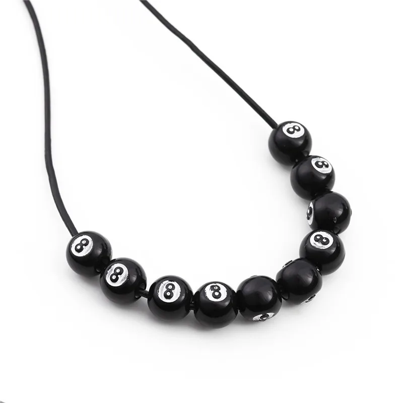 50pcs/lot Black Acrylic Billiards Shape Round Beads Beaded Accessories Spacer Loose Beads For DIY Jewelry Making Findings