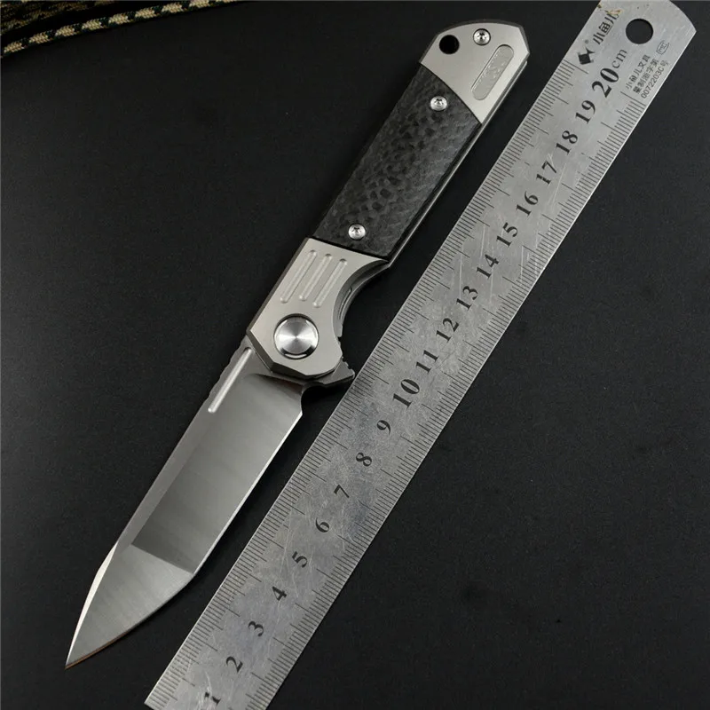 

TwoSun TS49 D2 Blade Folding Pocket Gentleman Knife Tactical Hunting Titanium Carbon Fiber Fast Open Flipper Gift EDC Tools