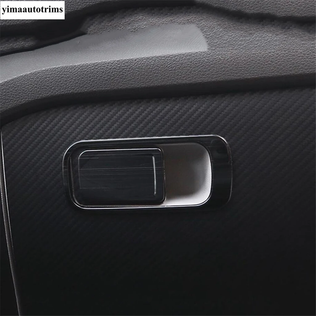 Storage Glove Box Switch Button Cover Trim For VW Volkswagen Tiguan MK2 / T-Roc / T-Cross 2017- 2023 Stainless Steel Accessories