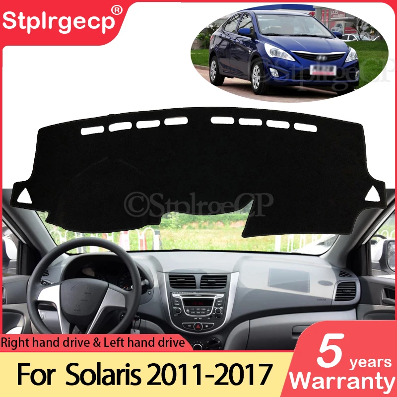 Dla Hyundai Solaris Accent 2011 2012 2013 2014 2015 2016 2017 RB Mata antypoślizgowa na deskę rozdzielczą Osłona przeciwsłoneczna Dashmat Akcesoria