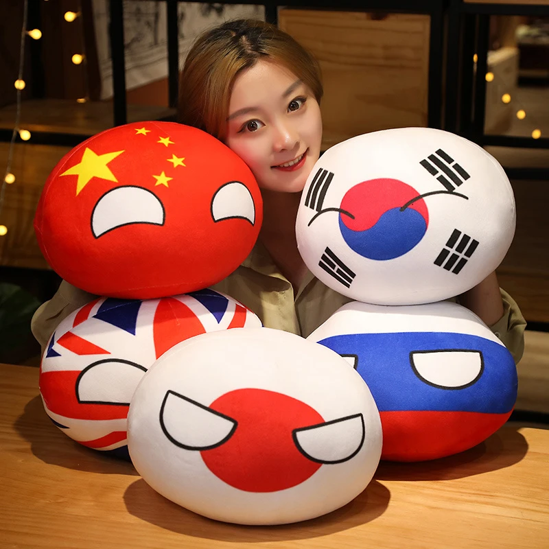 Asian And European Countries Polandball France Germany Ball Plush Toys Italy Countryballs Cosplay Plushies Doll Pillow For Gift