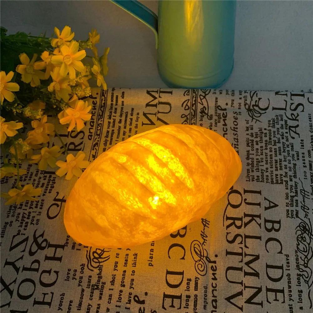 LED Night Light Novelty Imitation Croissant Light Bedroom Bedside Battery Light Home Decoration Christmas Gift