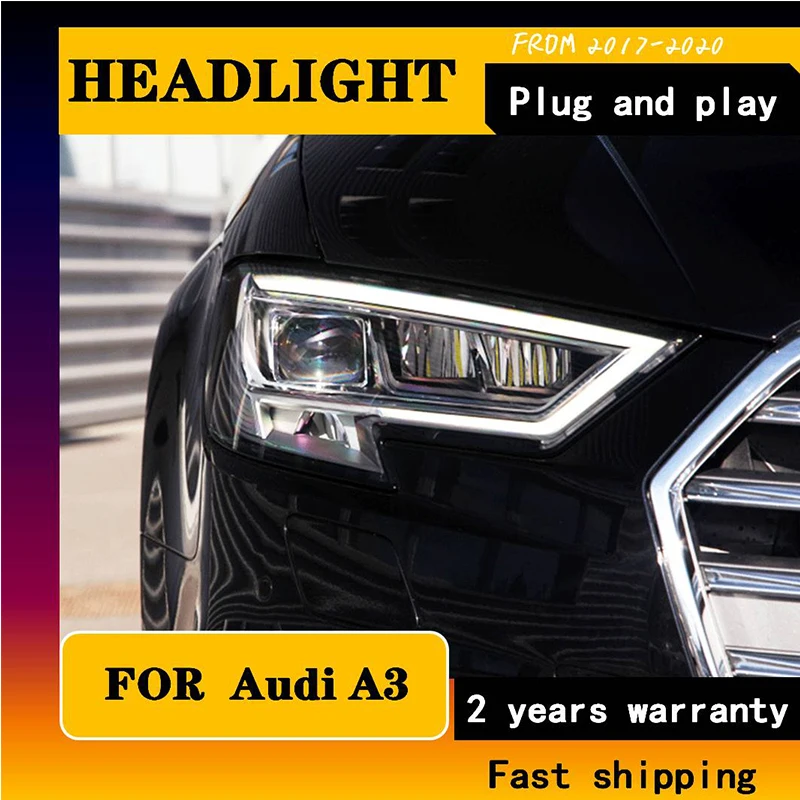 Car Styling For Audi A3 2017 2018 2019 2020 For Audi A3 Head Lamp ALL Headlights Turn Signal Light Car Accessories