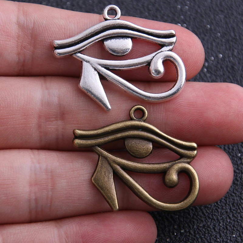 6pcs 26*32mm Two Color Rah Egypt Eye Of Horus Egyptian Charms Pendants for Necklace Bracelet Jewelry Making