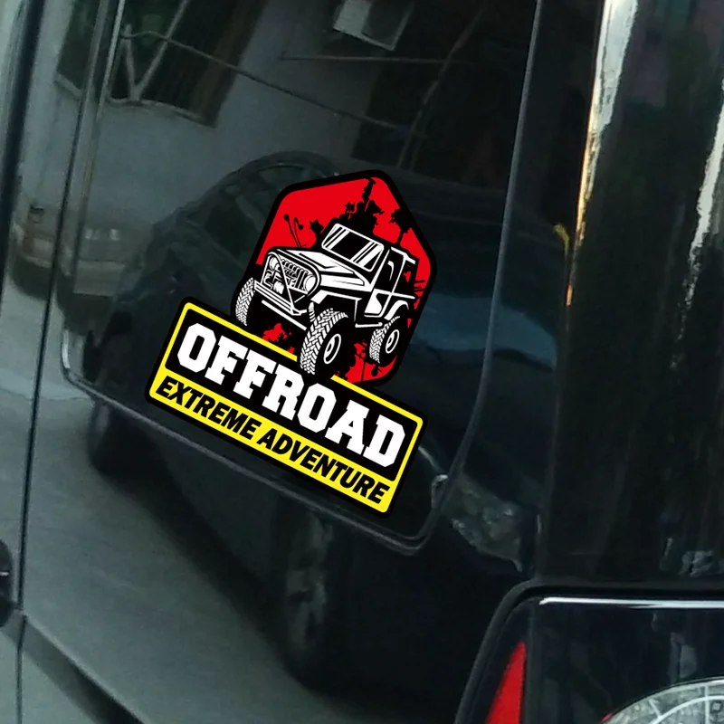 Off Road Reflective Type Car Stickers Decal Vinyl for Jeep Wrangler Rubicon Extreme Adventure SUV Pickup 15CMX13.8CM
