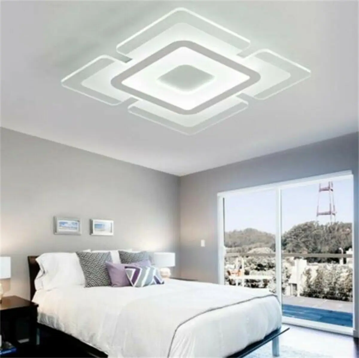 Acrylic Modern LED Ceiling Lights Square Panel Down Light Kitchen Bedroom Living Room Wall Lamp 110V-220V Cool White Warm White