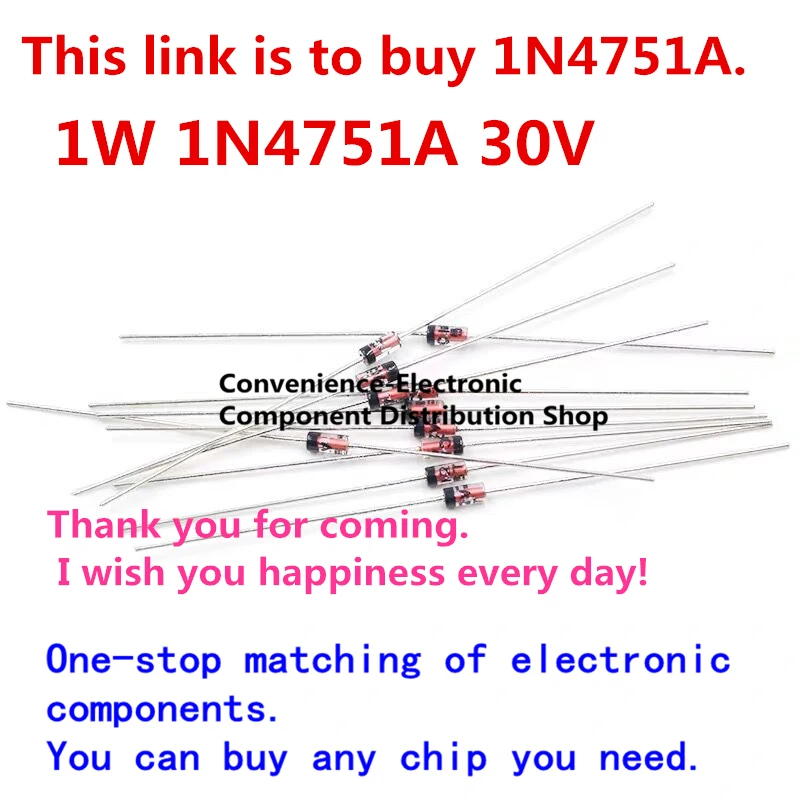 50 Stks/pak Doen-41 Zenerdiode 1W 30V Diode IN4751A 1N4751A