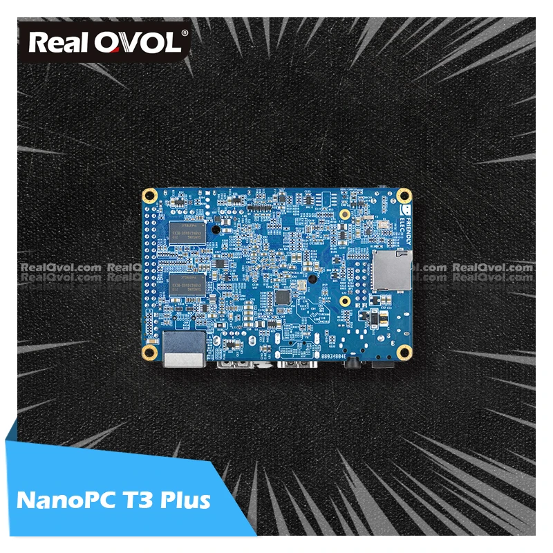 RealQvol FriendlyELEC NanoPC T3 Plus Board Octa-Core S5P6818,Gigabit Ethernet port,16GB eMMC,WiFi Bluetooth,HDMI,Android/Debian