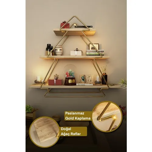 Bino Regulator Organizer Kitchen Rack Bathroom Rack Solid Lounge Wall Rack Gold Wood Tree Model