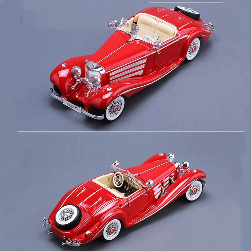 1:18 Scale Simulation Diecast Alloy Antique Car Model Toys 1936 500k Classic Version Diecast Metal Vintage Car Model Collectible