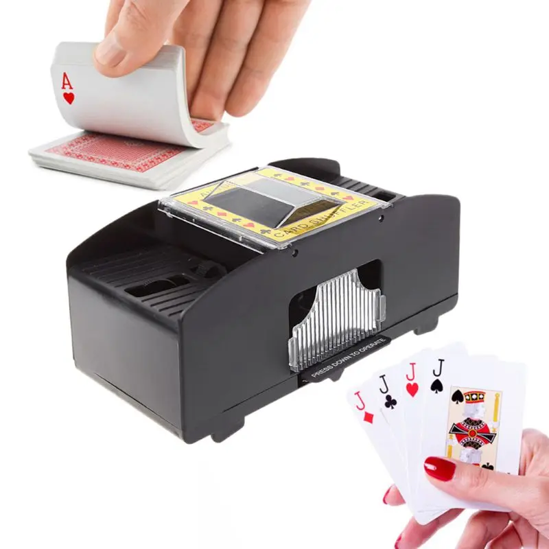 2023 New Automatic Poker Card Shuffler Board Games Battery Operated Playing Cards Shuffle 2 Deck Automatic Hand Crank