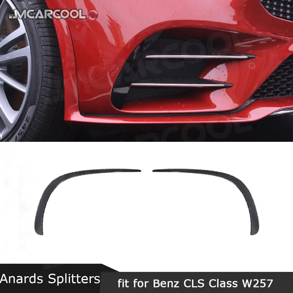 Carbon Fiber Front Bumper Fins for Mercedes Benz CLS Class W257 CLS260 300 350 450 CLS53 AMG63 Style Spliters