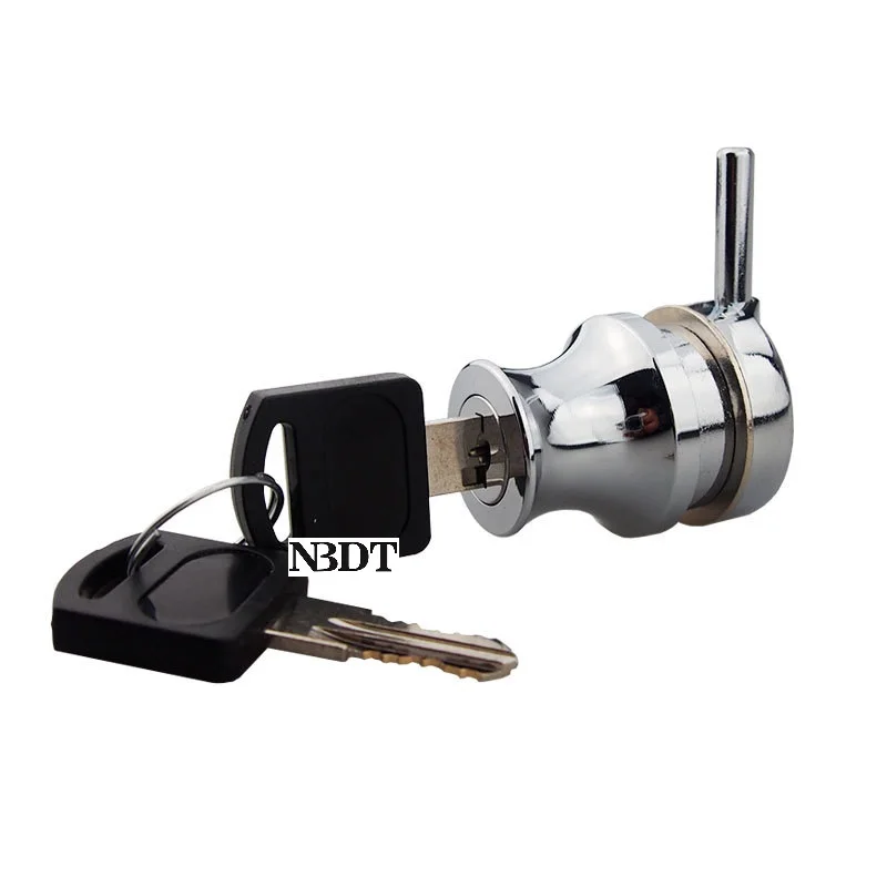 Zinc Alloy Chrome Wine Showcase Display Cabinet Sliding Glass Door Lock Barrel Bolt Latch Knob Different Alike Keys