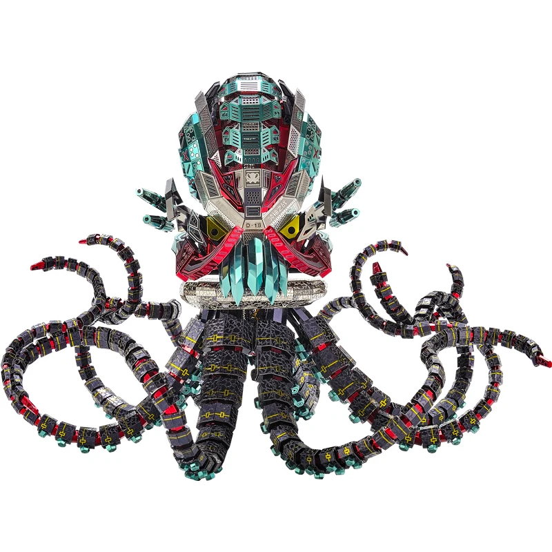 Microworld Octopus Devil Animal model kits DIY laser cutting Jigsaw puzzle model 3D metal Puzzle Toys for Children Gift