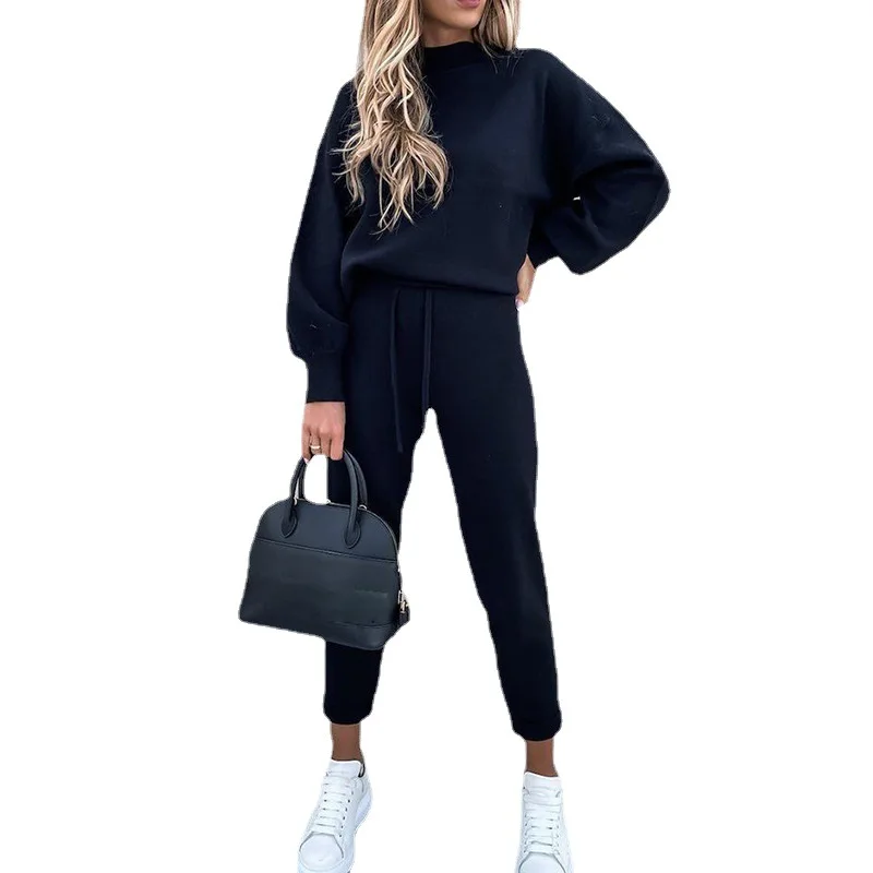 Hoodies Suit Winter Spring Solid Casual Tracksuit Women Fleece 2 Pieces Set Sports Sweatshirts Pullover Home Sweatpants Outfits