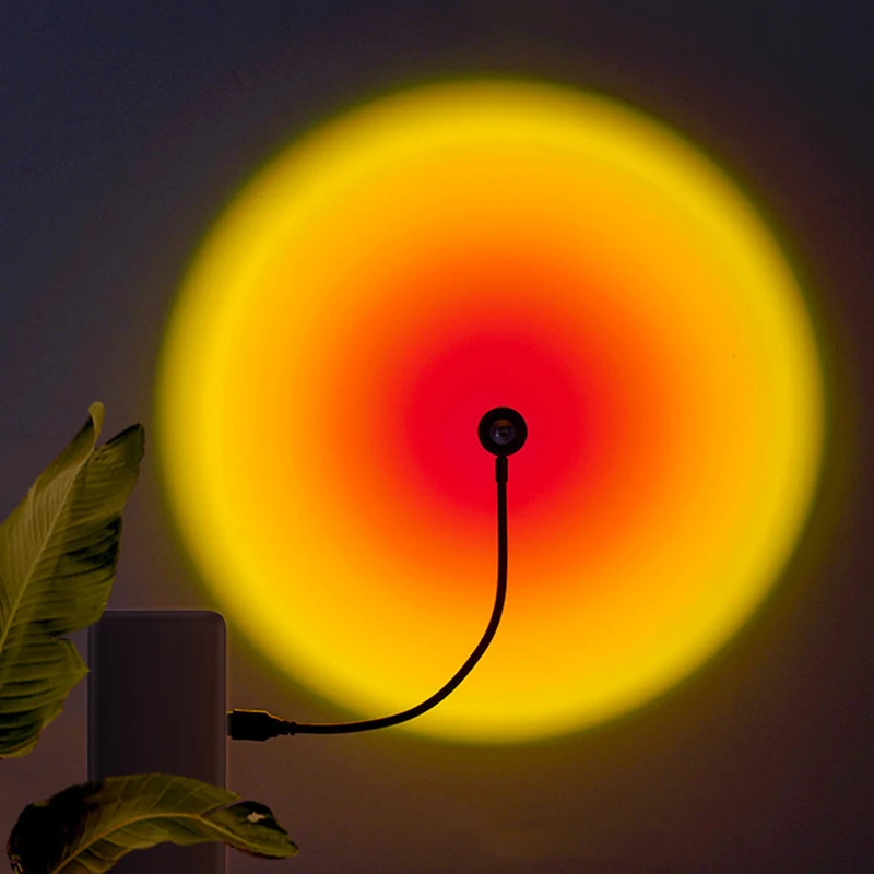 LED Sunset Red Lamp Projector USB Rainbow Atmosphere Night Light For Home Bedroom Decor Photography Lighting Projection Lamp