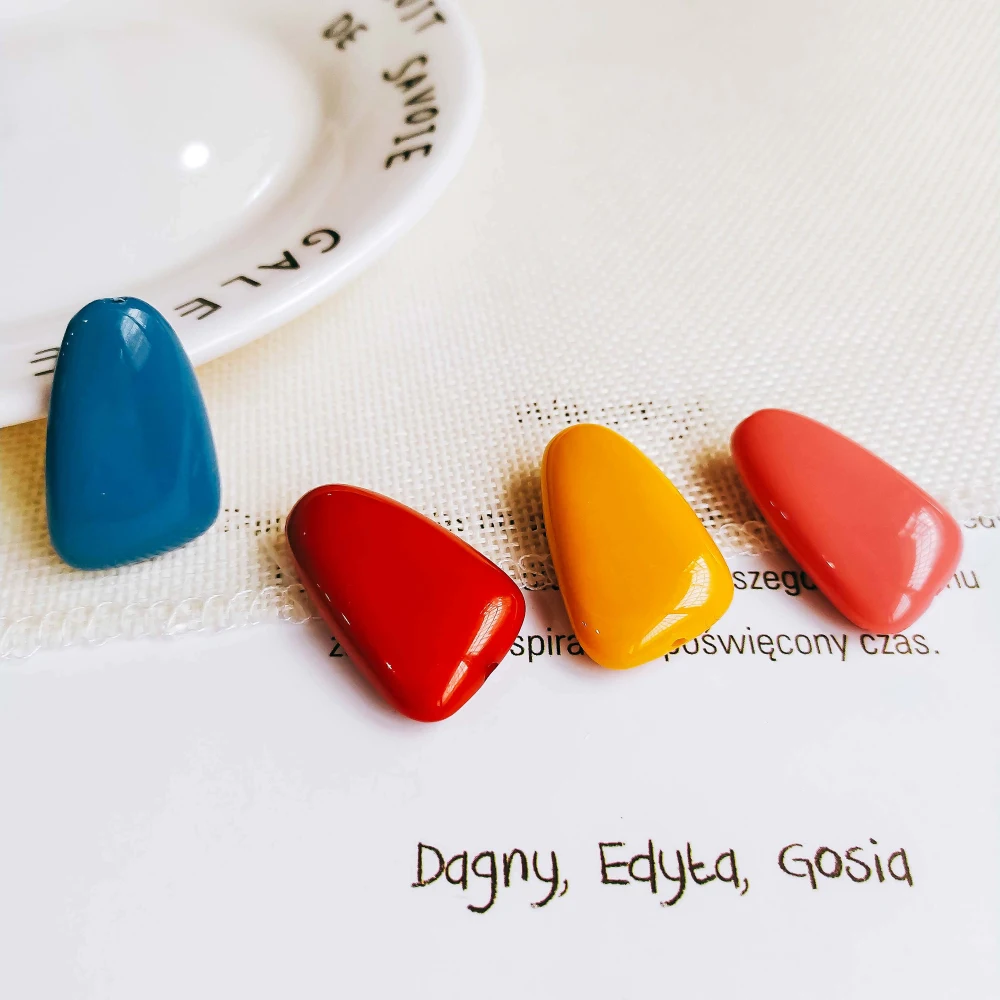 Acrylic Resin Triangle Plastic Beads Pendant Bracelet Earring Accessories Supplies for Jewelry Making Diy Handmade 10pcs