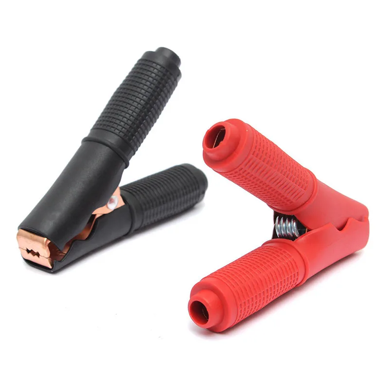 2Pcs Red+ Black Testing 90mm Alligator Clips Car Vehicle Battery Test Alligator Crocodile charging clip cable clamp