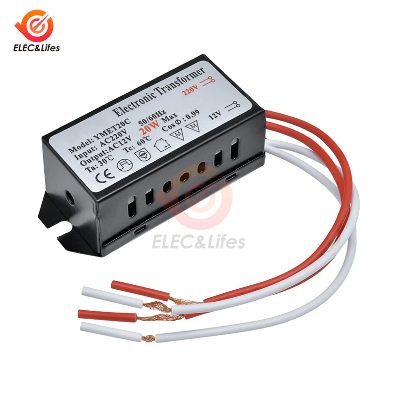 AC 220V to 12V 20W Step Down Voltage Converter Power Halogen lamp Lighting Transformer Regulator LED Driver for Ceiling Cabinet