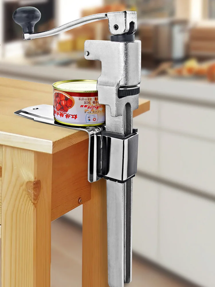 Food Grade Commercial Manual Can Opener with Angled Bar (Stainless Steel) Medium Duty Table Mount Desktop tin can opener