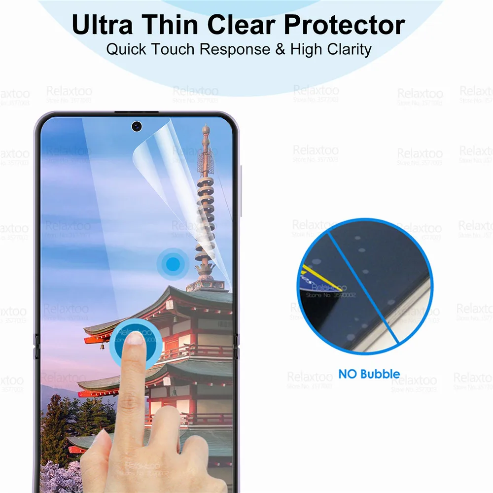 3pcs Full Curved Hydrogel Film For Samsung Galaxy Z Flip 3 4 5 ScreenProtector ZFlip3 Flip5 Phone Soft Protective Film Not Glass