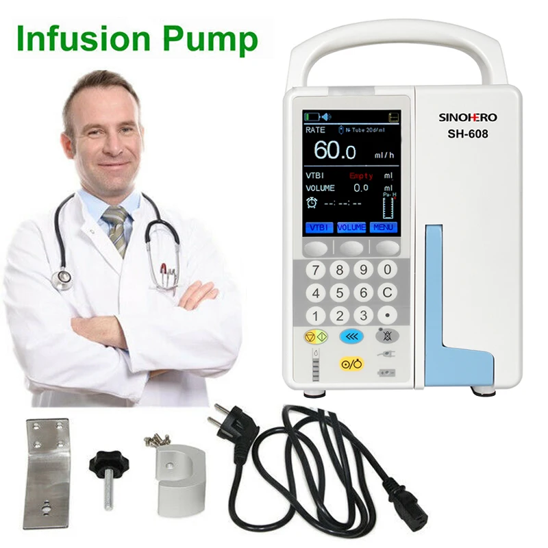 Sinohero SH-608 Portable Smart Infusion Pump Real Time Rechargeable High-accuracy Digital Infusion Pump Device