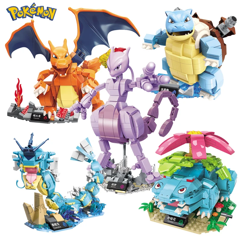 Idee nuovo stile Anime Pokemon Building Blocks Charizard pikachu Squirtle Bulbasaur modello di assemblaggio giocattoli educativi per bambini per