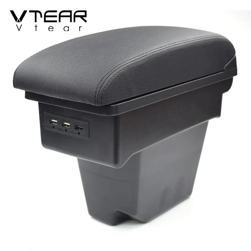 Vtear Armrest Pad Box USB Interface Arm Rest Case ABS Organizer Car-Styling Decoration Interior Accessories Parts For Citroen C4