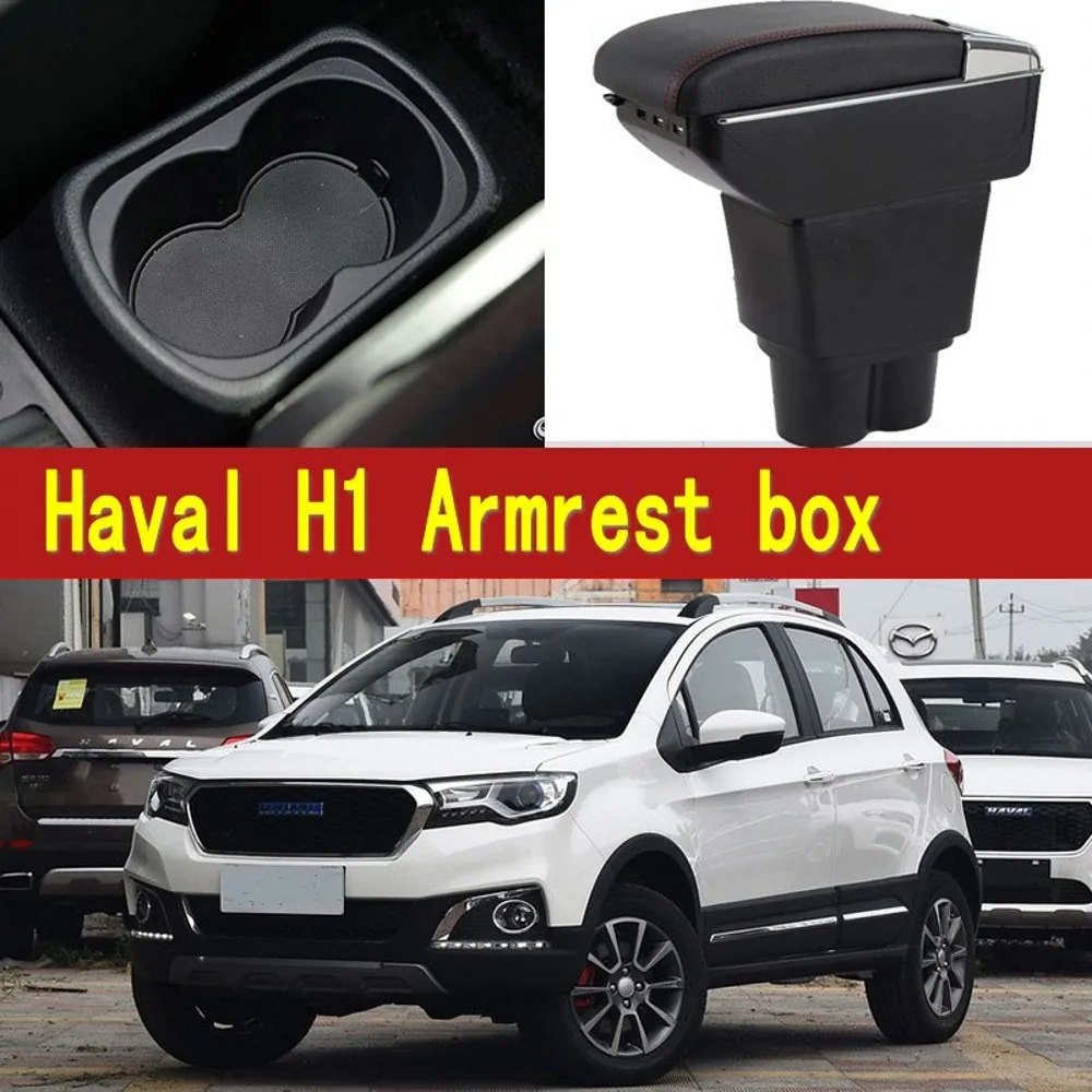 

For Great Wall Haval H1 armrest box central Store content box with cup holder ashtray USB H1 armrests box