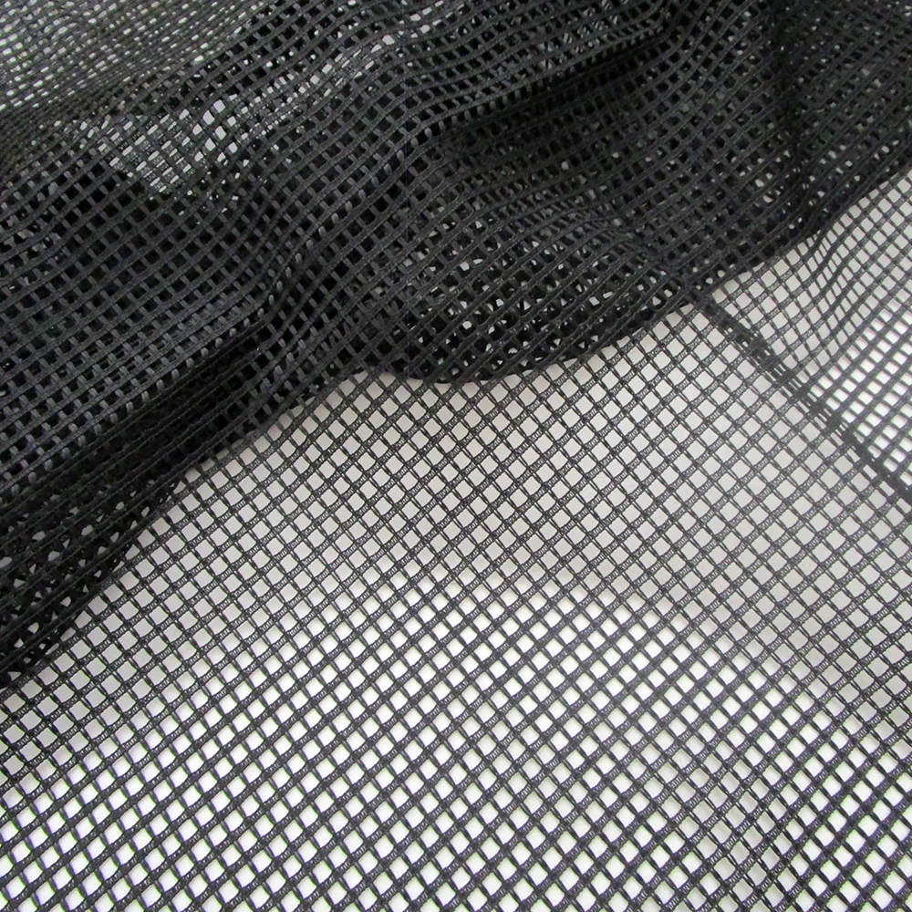 Grid Polyester Mesh Fabric for Women, Casual Sport Clothes, Black Skirt Net, Navy Cloth, DIY Sewing Material, Fashion