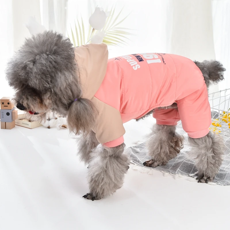 Windproof Dog Winter Down Jacket With Hat Clothes Thicken Snow Pet Shih Tzu Coat Puppy Animal Small Cat Costumes ubranko dla psa