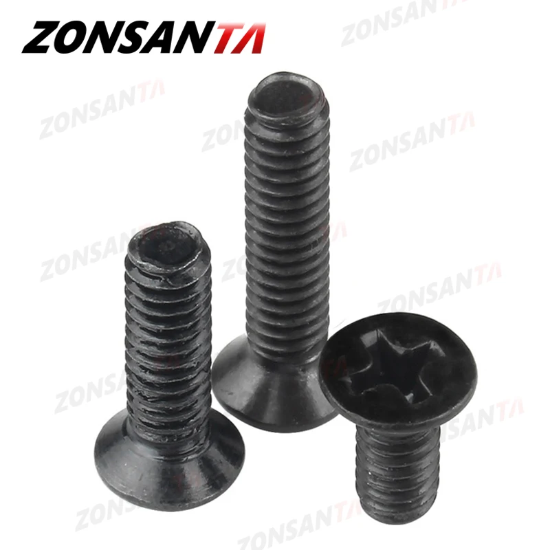 ZONSANTA Flat Screw M1.2 M1.4 M1.6 M2 M2.5 M3 M4 M5 M6 DIY Mini Micro Computer Small Cross Phillips Flat Bolt Notebook Screws