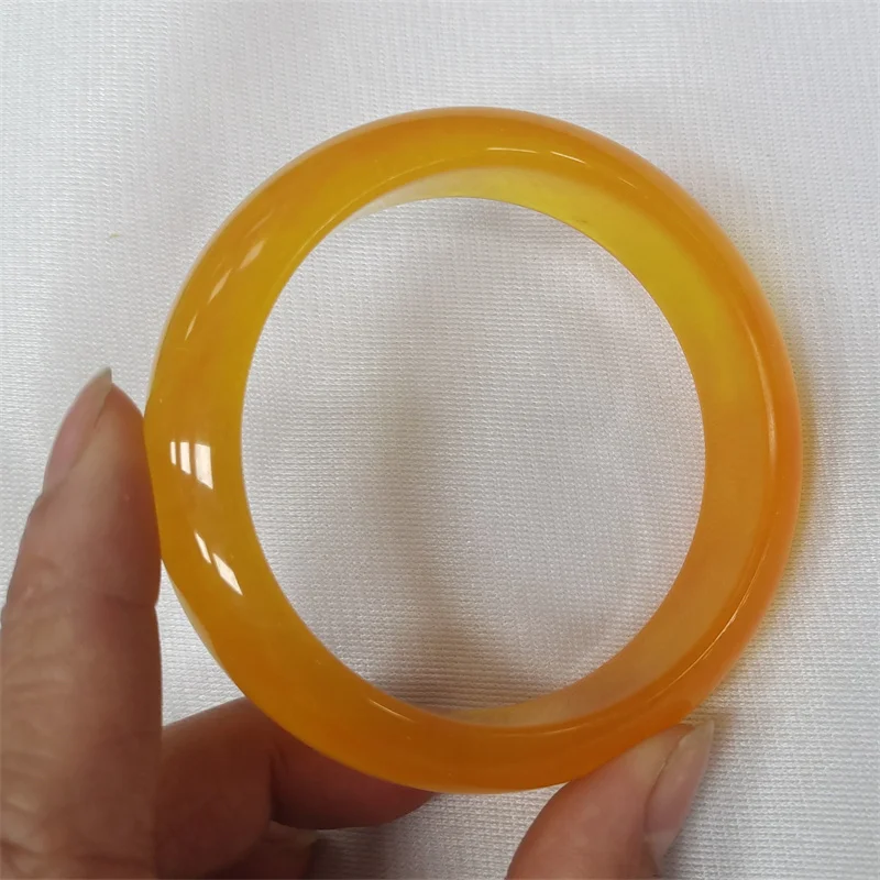 Hot Selling Natural Hand-carved Jade Yellow Bangle 56-58mm Fashion Jewelry Bracelet Accessories Men Women Luck Gifts1