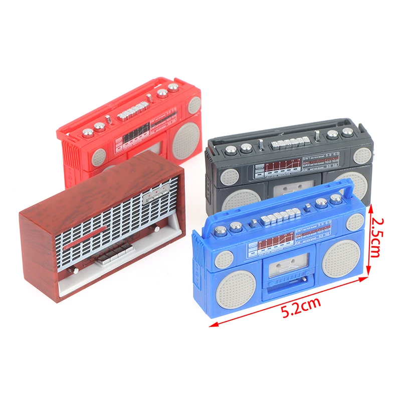 New Arrival 1:12 Dollhouse Miniature Radio Model Recorder Player Toy Doll Furniture Accessories For Doll House Decor