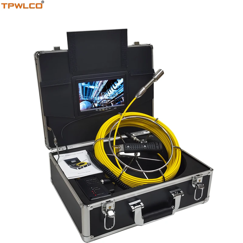 

TPWLCO Pipe Inspection Endoscope Video System With DVR Function Drain Sewer Industrial Camera 23mm 7inch Monitor 20-50m Cable