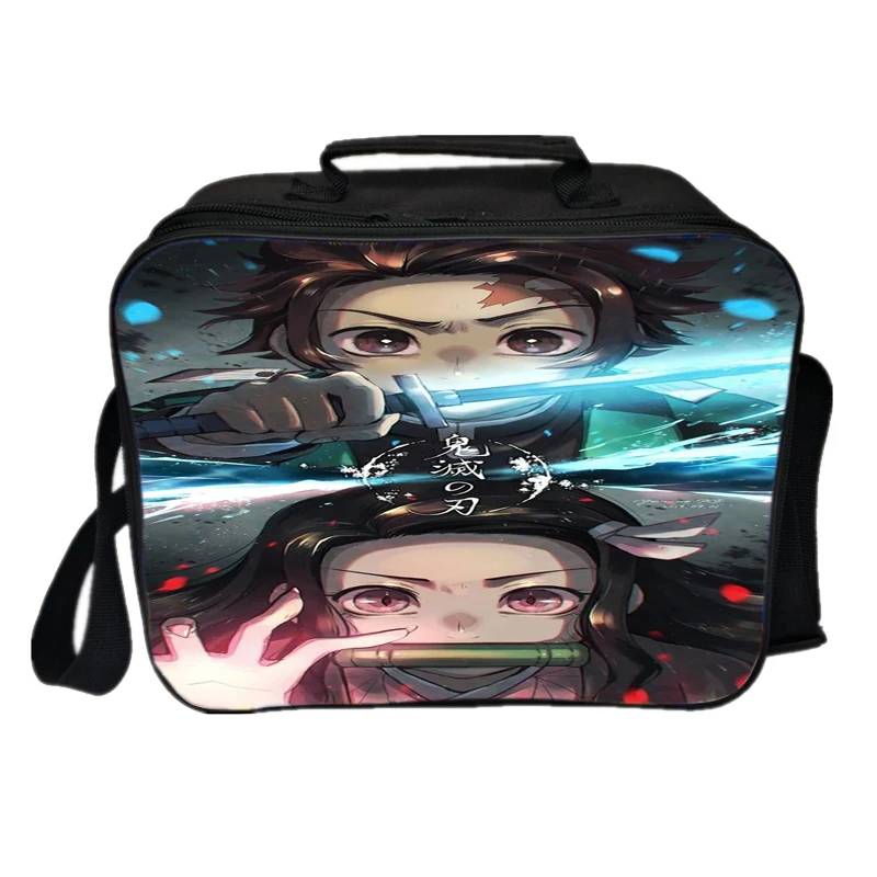 Anime Demon Slayer Lunch Bag Worker Students Kimetsu No Yaiba Lunch Box Child Cooler Bag Picnic Insulation Bag