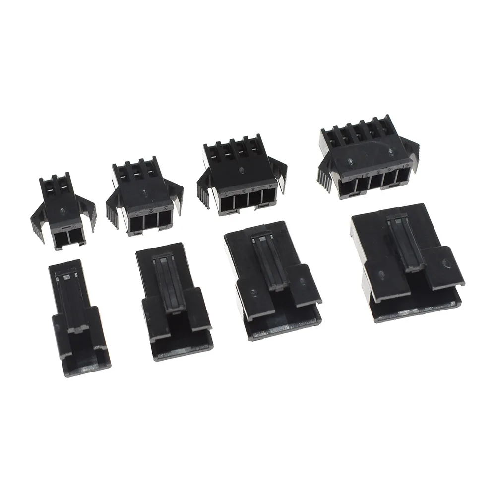 10-100Set Black White SM Connector Plug Pitch 2.54MM Female Male Housing + Terminals SM-2P SM-2R JST SM2.54 2/3/4/5/6/7/8 P Pin