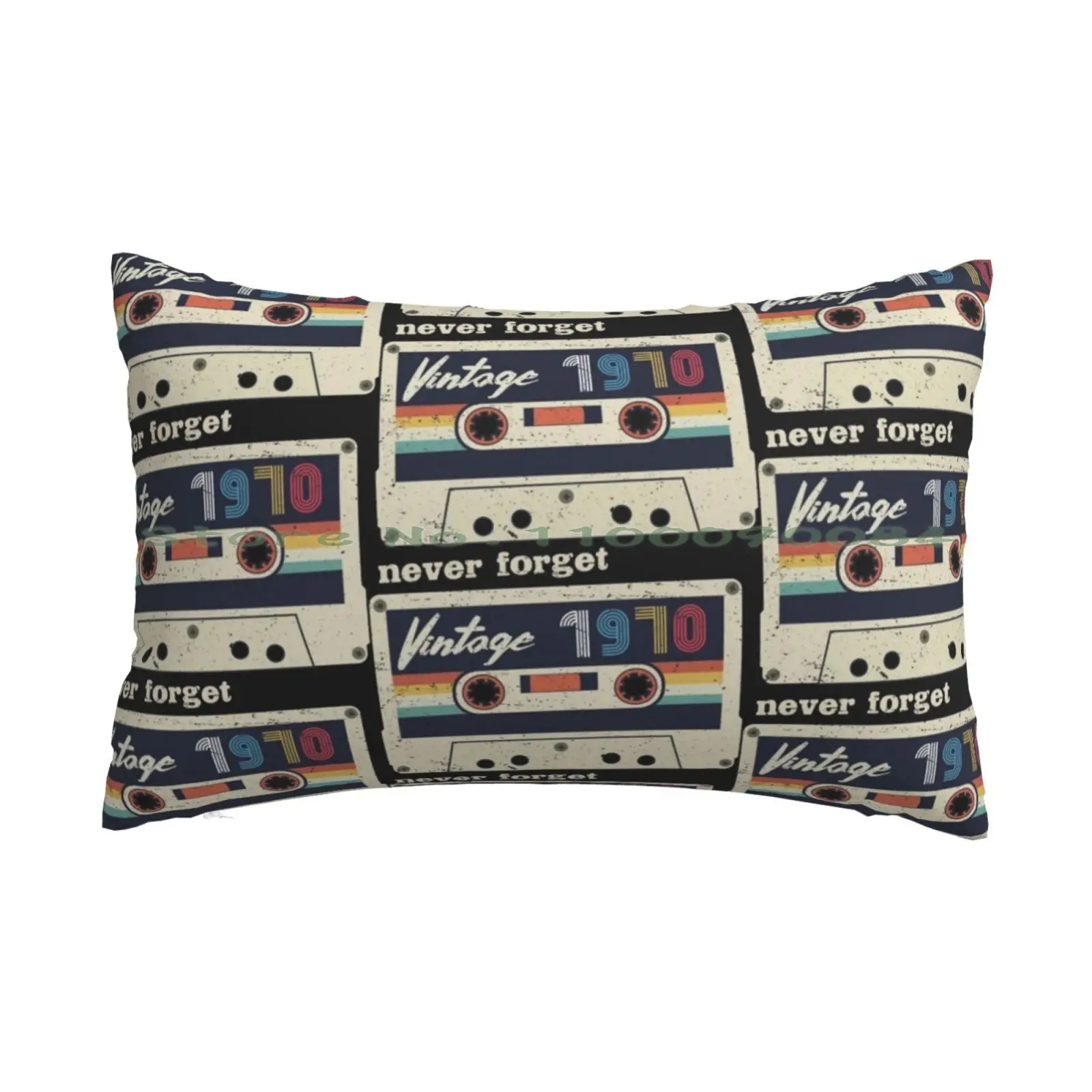 Never Forget Retro Vintage Cassette Tape Graphic Novelty Mens Pillow Case 20x30 50*75 Sofa Bedroom Guitar Art Classic Cute Lake