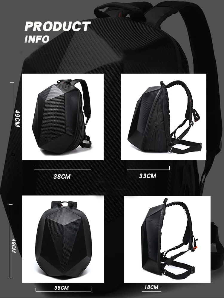 Bag Large Hard Shell Motorcycle Backpack Men's Bag Locomotive Helmet  Handbags Knight Sport Waterproof Motorcycle Travel Bags