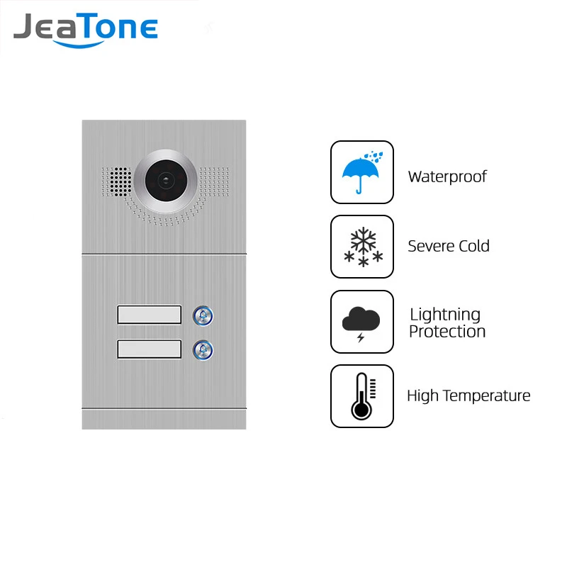 Jeatone 720P/Ahd Video Deur Telefoon Bel Ir Camer Hoge Resolutie 1/2/3/4 Knoppen Call Panel Camera Ip65 Waterdicht Voor Thuis