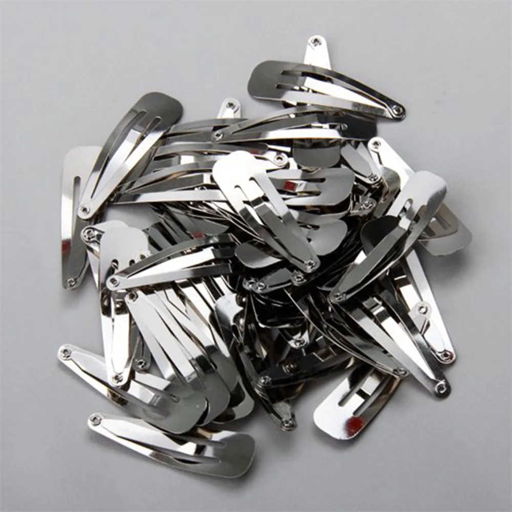 1/10/20/50 stücke 4cm Metall Wasser Tropfen Haarnadeln Kinder Mädchen Silber Snap Clips BB haar Clips Klaue Haarspange Pin Frauen Haar Zubehör