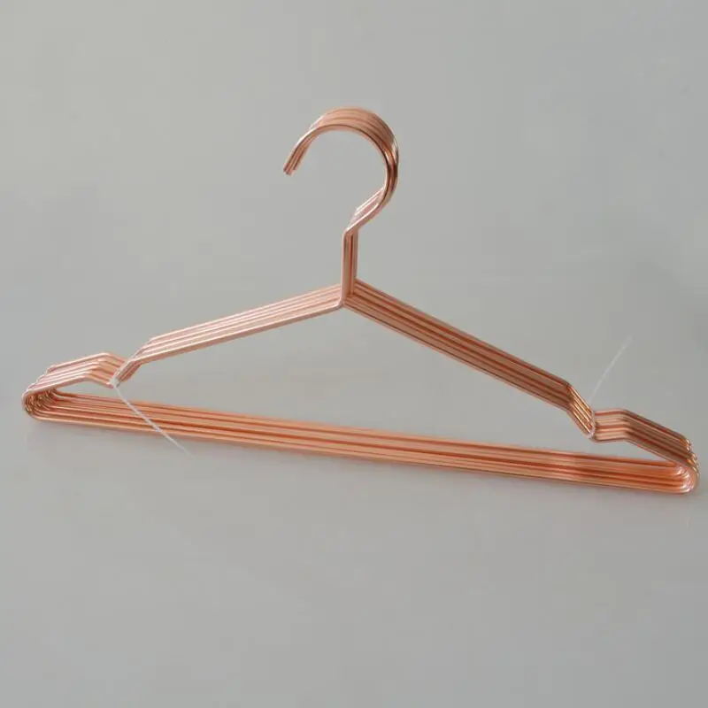 

Metal Brass wire suit garment pants skirt shirt dress coat hanger Rose gold copper wire clothes hanger LX8782