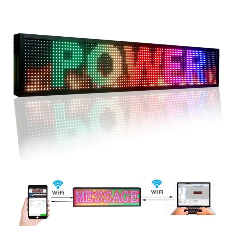 Outdoor Full Color P10 Wifi Scrolling Texts Messages Board Programmable Led Sign (1320x200mm)