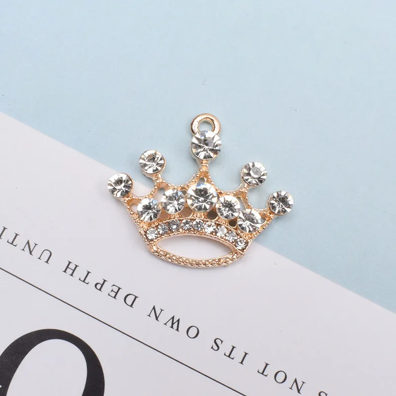 10 Pieces/Lot 22*25mm Gold/Silver Color Fashion Crown Charms For DIY Jewelry Making Bracelets Pendant Accessories Handcraft